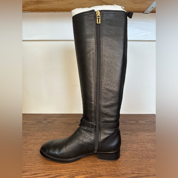 Tory Burch Amanda Black Pebbled Riding Boot Size 6 - Picture 8 of 12